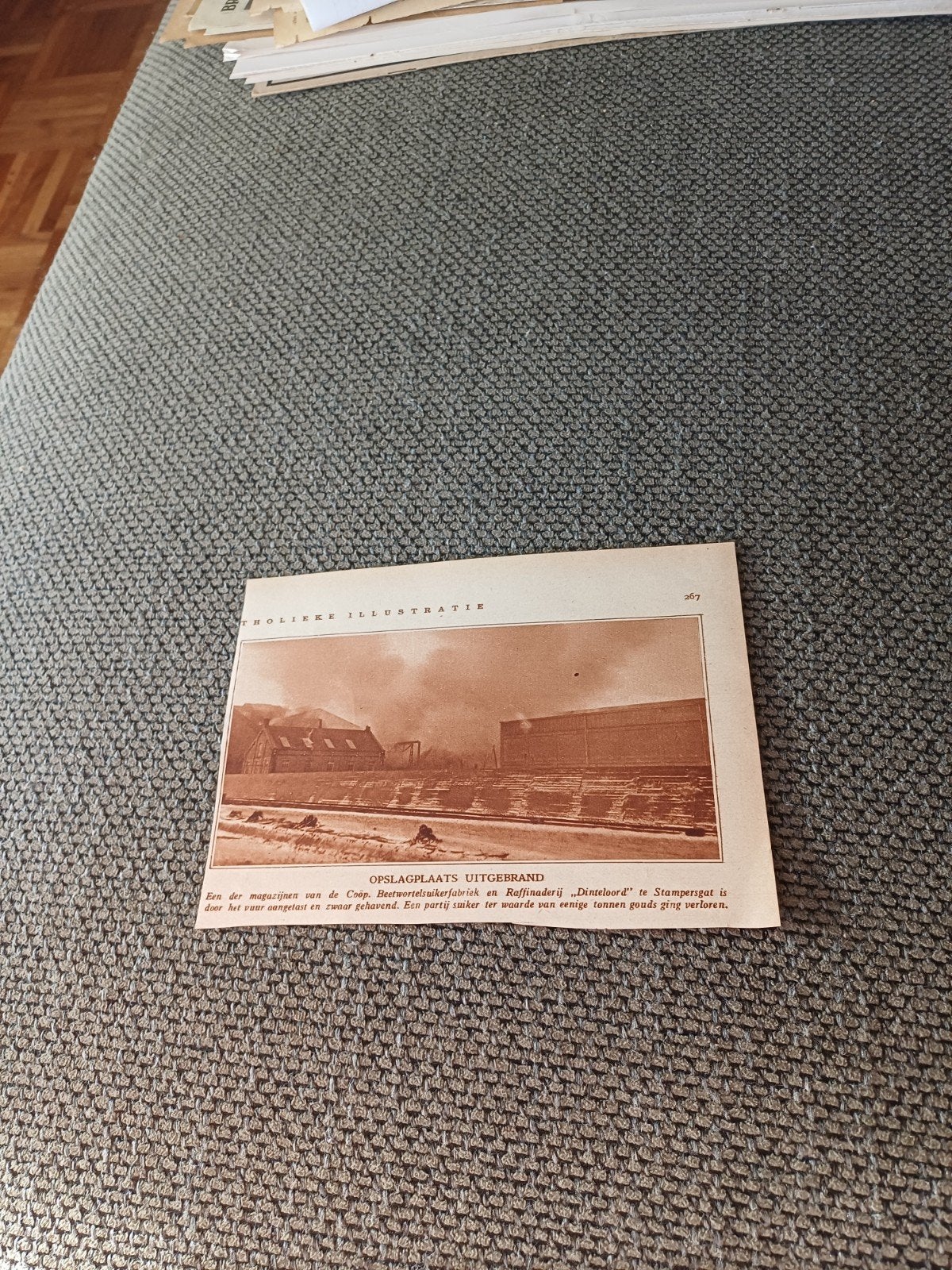 knipsel brand raffinaderij Dinteloord Stampersgat 1928, Verzamelen, Ophalen of Verzenden, 1920 tot 1940, Knipsel(s)