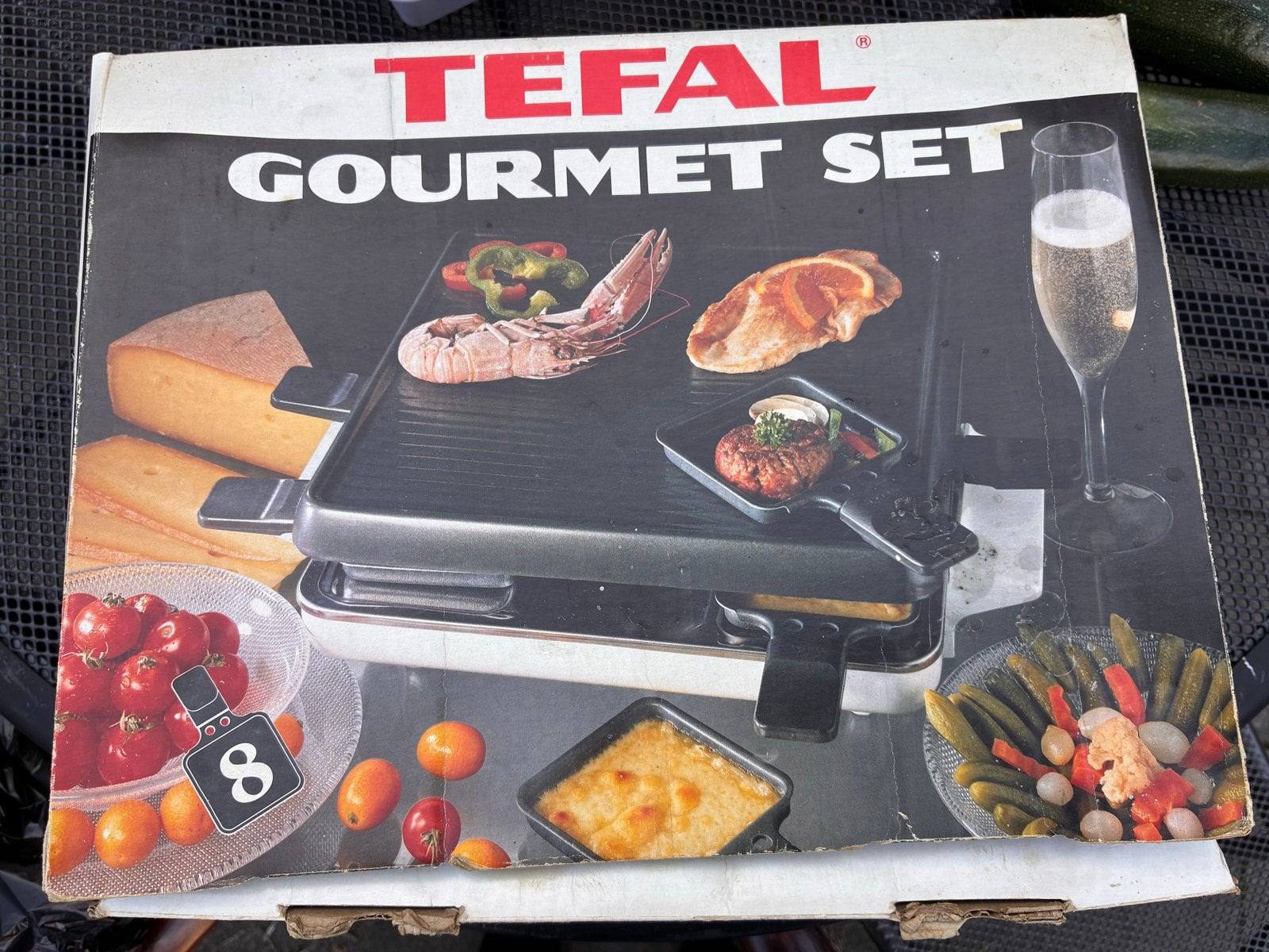 Tefal Gourmet Set Raclette Grill - Gebruikt, doos beschadigd, Ophalen of Verzenden, Gebruikt, 8 personen of meer