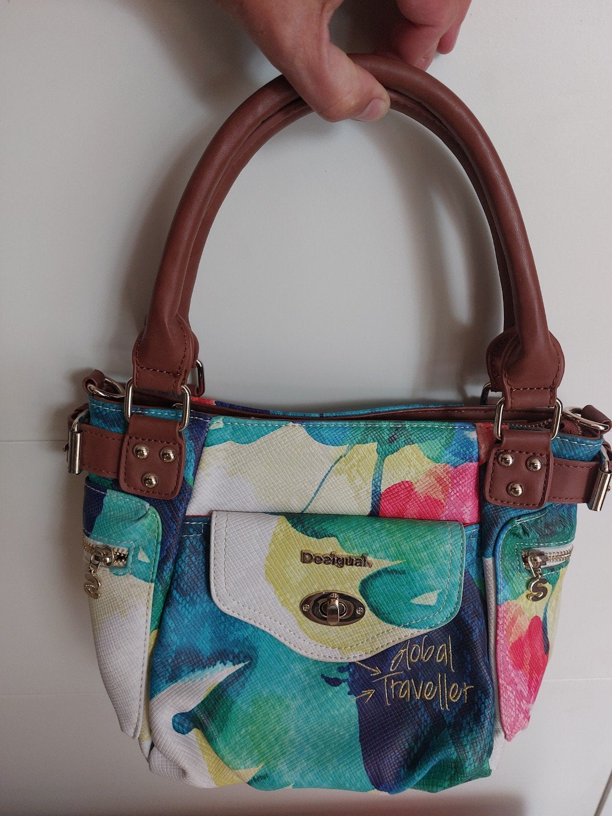 Desigual Handtas met Bloemenprint en Afneembare Band, Ophalen of Verzenden, Zo goed als nieuw, Overige kleuren, Handtas