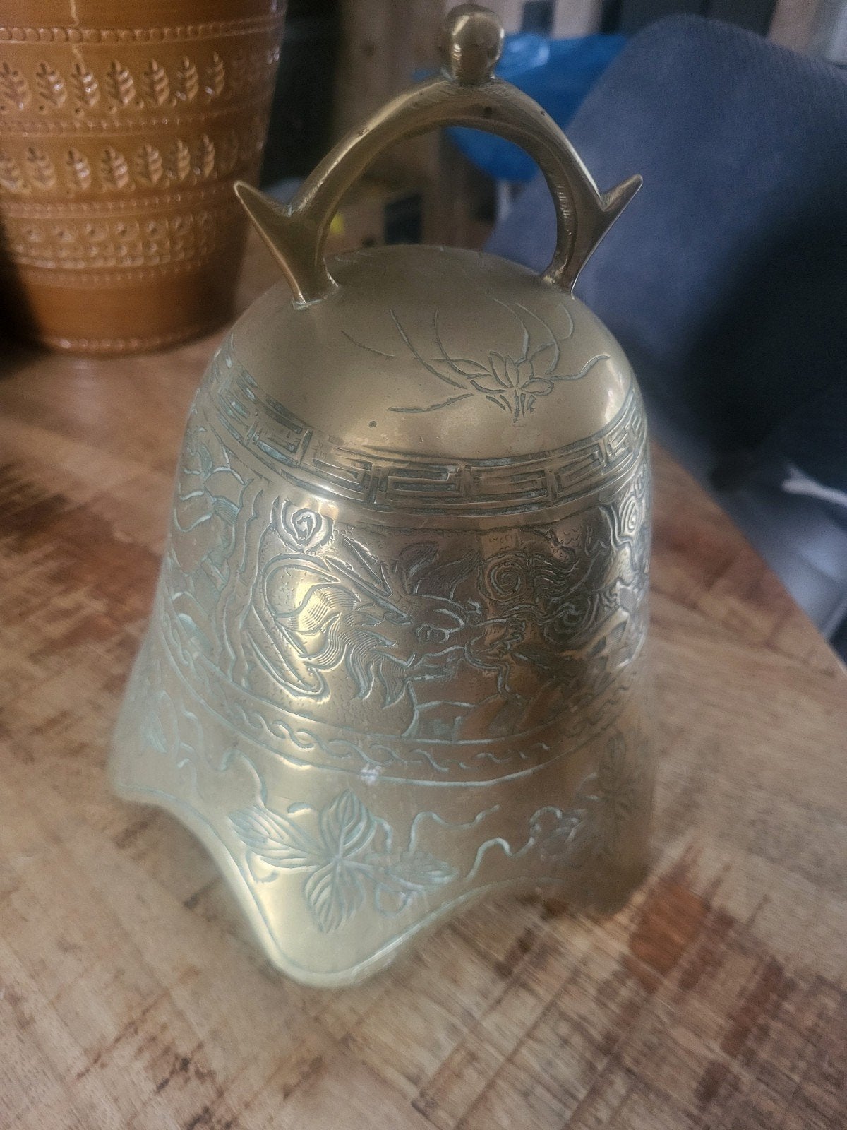 Vintage Chinese Messing Tempelbel - 955 gram, Ophalen of Verzenden