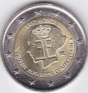 2 euro 2012 België - Queen Elisabeth Competition, Ophalen of Verzenden, België, 2 euro, Losse munt