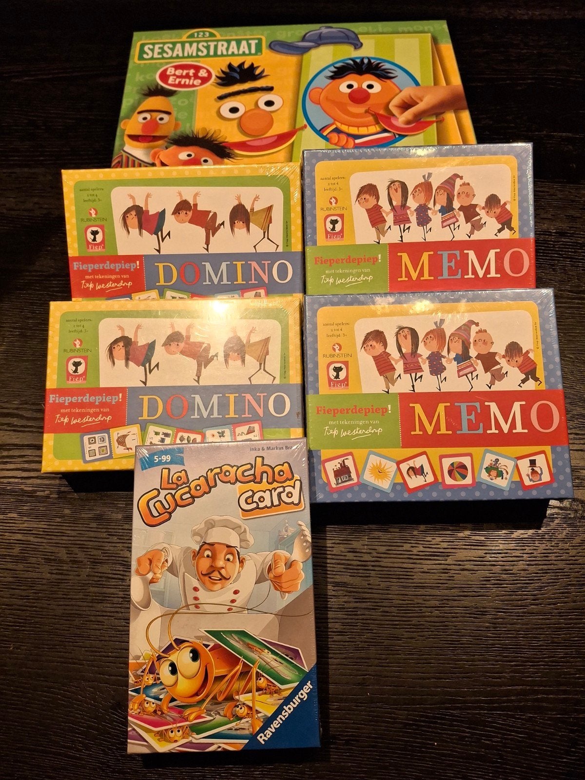 Sesamstraat, Puk van de Petteflat en La Cucaracha spellen., Een of twee spelers, Ophalen of Verzenden, Nieuw, Rubinstein, Jumbo, Ravensburger