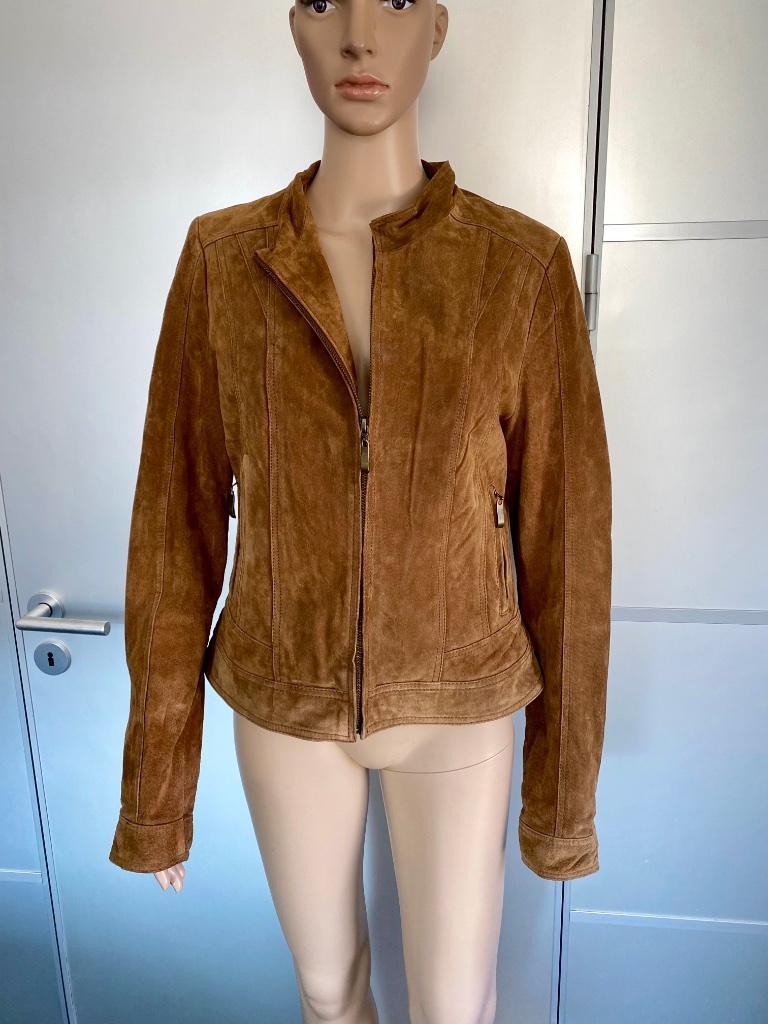 J111 Echt-suede leren jasje mt. M=38/40 jack jas blazer, Kleding | Dames, Jasjes, Kostuums en Pakken, Zo goed als nieuw, Jasje