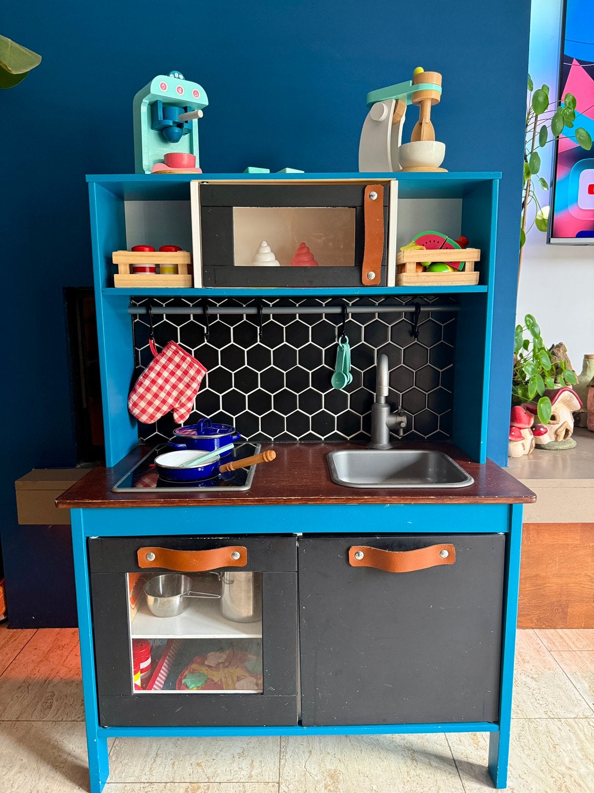 Unieke IKEA speelkeuken – echte tegels & veel accessoires, Ophalen, Zo goed als nieuw