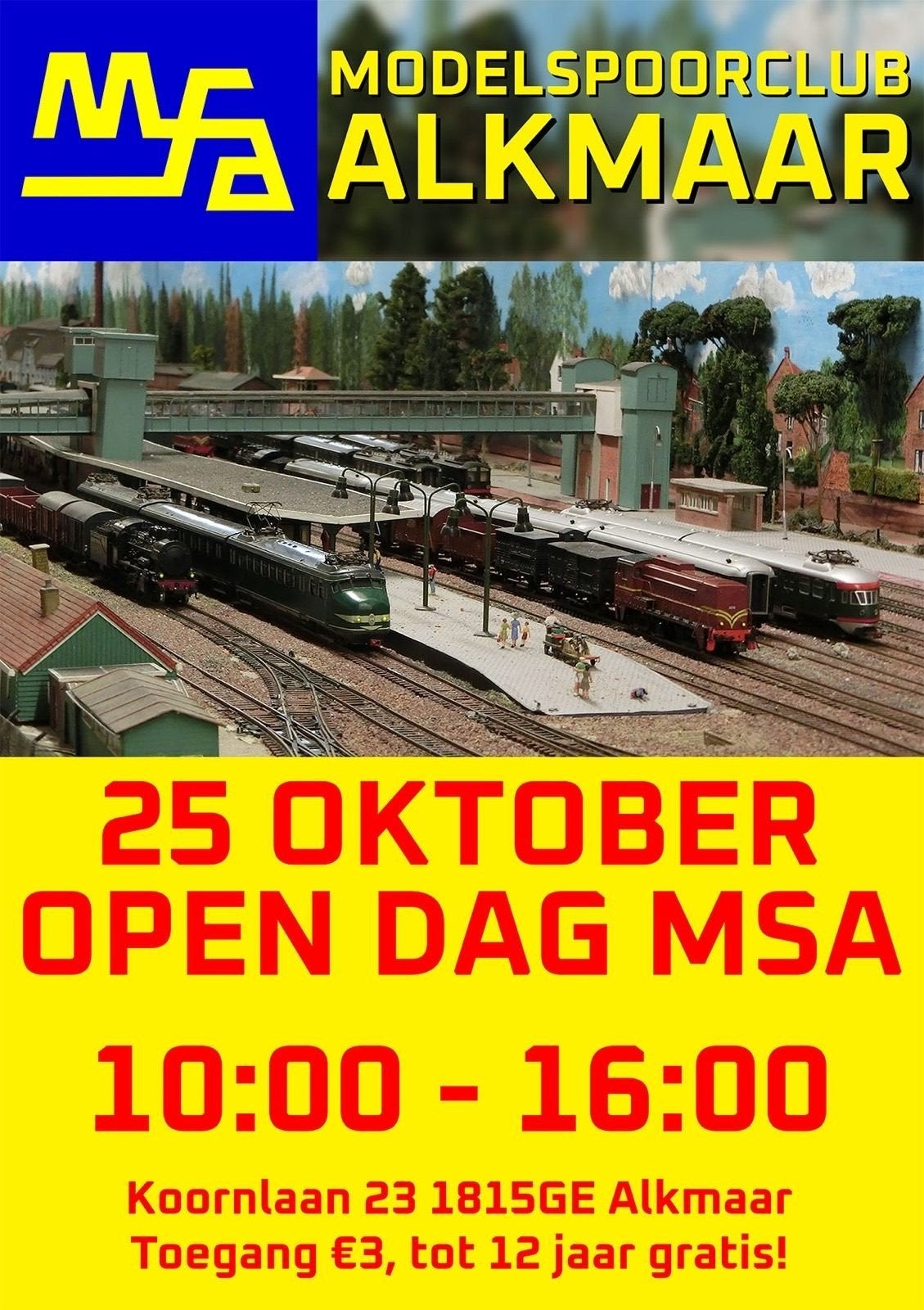 OPEN DAG Modelspoorclub Alkmaar 25 oktober, Overige merken, Locomotief, Gelijkstroom of Wisselstroom, Ophalen of Verzenden
