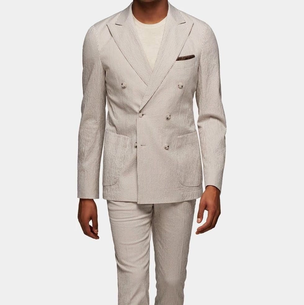 Suitsupply Havana Double Breasted Light Brown Kostuum M 48, Bruin, Zo goed als nieuw, Suitsupply, Verzenden