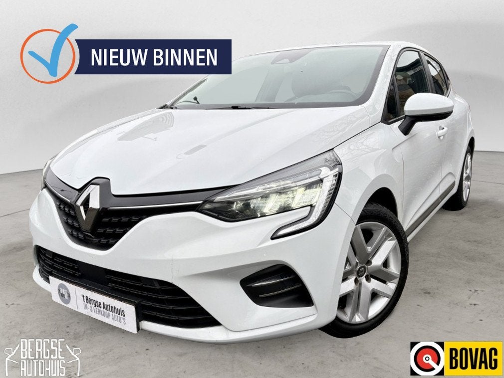 Renault Clio 1.0 TCe Zen 2021 Lane Airco Cruise Carplay, Auto's, Gebruikt, Wit, Bedrijf, 3 cilinders