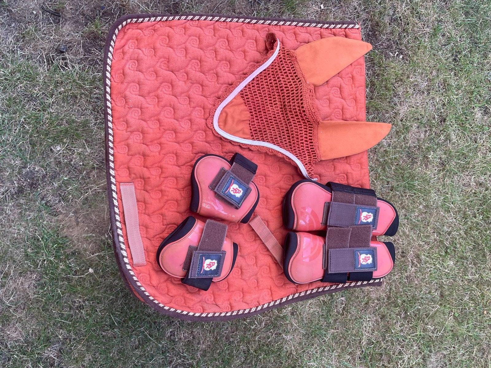 Paardrij setje, Full (L), Oranje, Gebruikt, Dressuurdekje