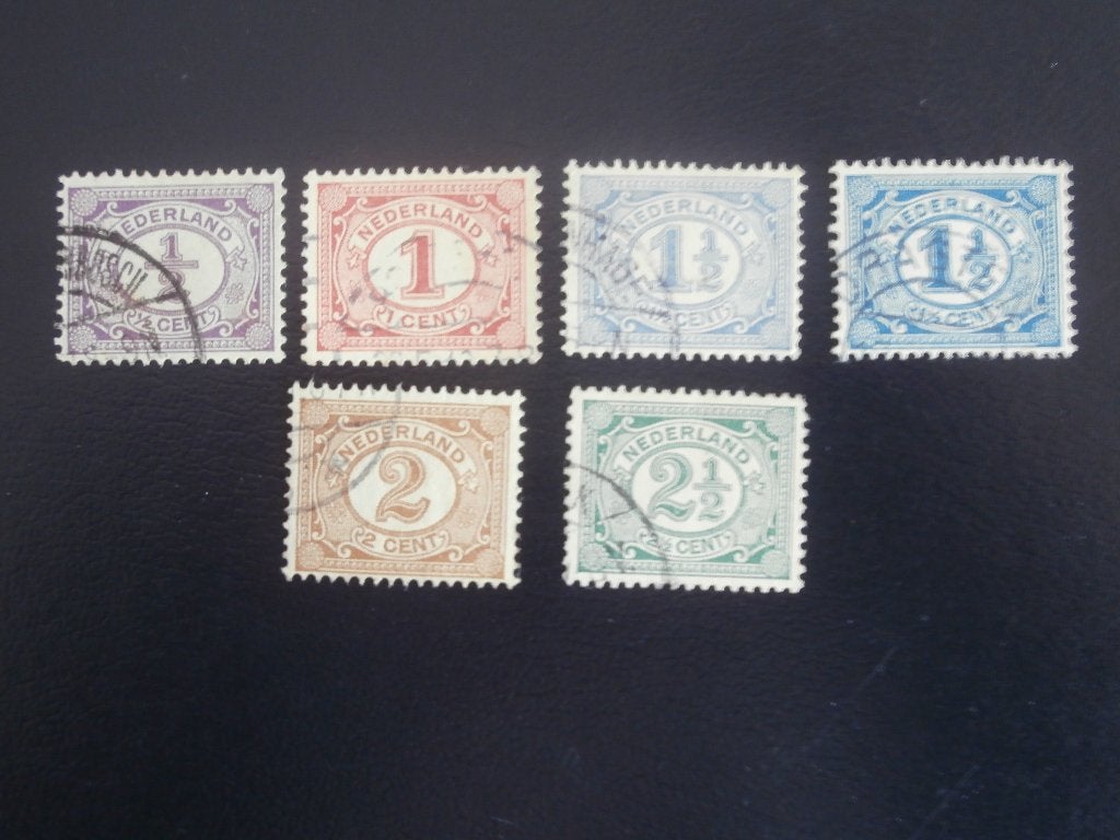NL 1899-1913 serie CIJFERZEGELS, Postzegels en Munten, Verzenden, T/m 1940, Gestempeld