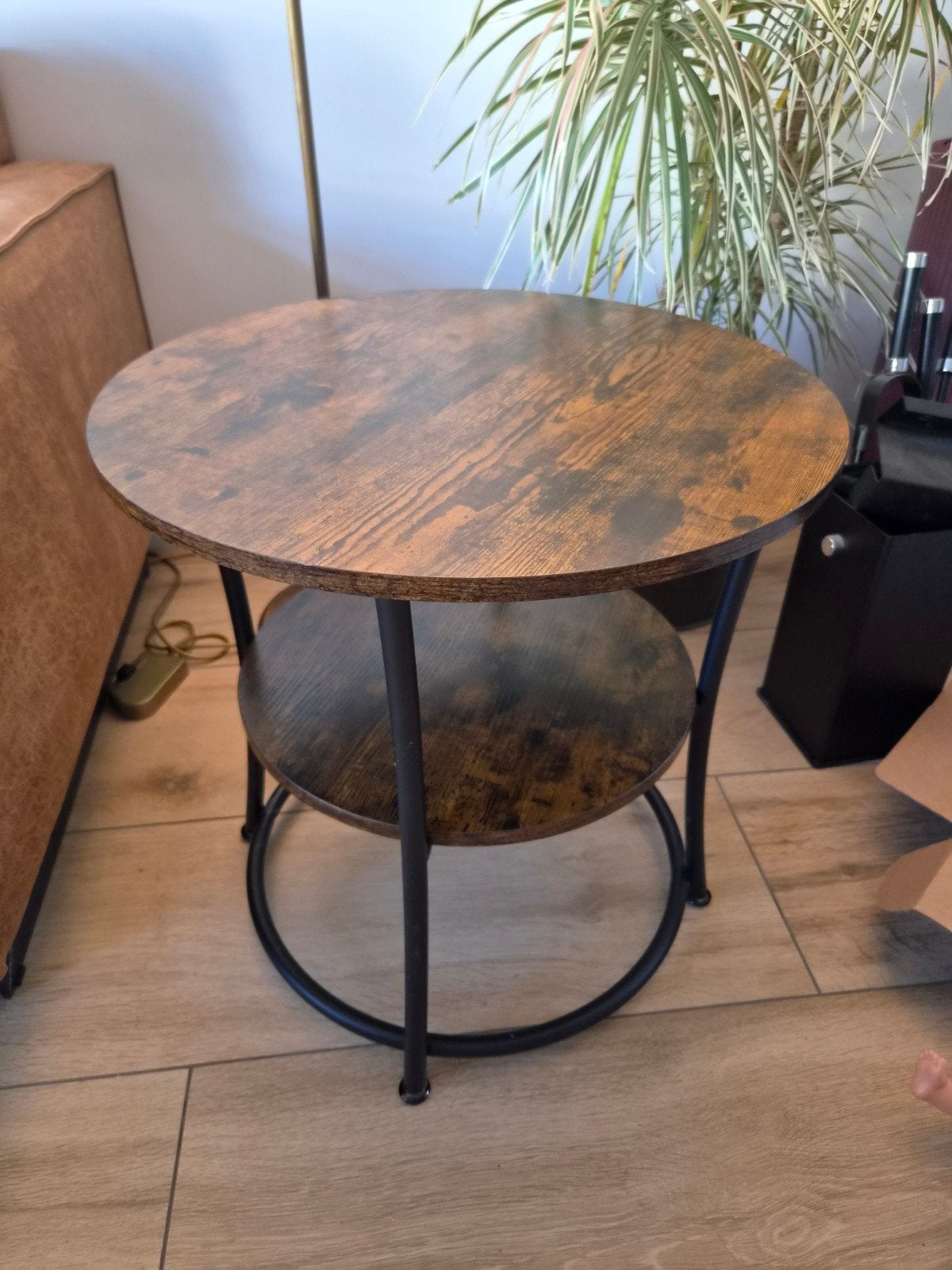 Rond bijzettafeltje met twee bladen - 54/42 cm, Huis en Inrichting, Tafels | Bijzettafels, Minder dan 55 cm, Gebruikt, Rond, Hout