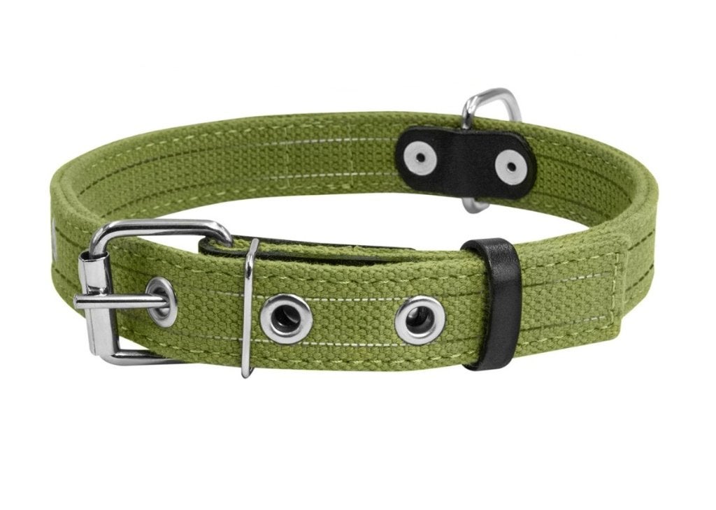 WAUDOG Canvas Halsband Legergroen M Nekomtrek 41-53 cm OP=OP, Ophalen of Verzenden, Nieuw
