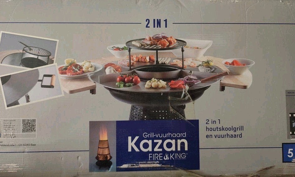 Kazan Fire King 2-in-1 Houtskoolgrill en Vuurhaard, Ophalen, Nieuw, Vuurkorf