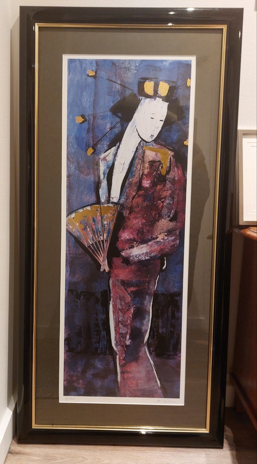 Gelimiteerde oplage zeefdruk van M.L. Wildevuur - Geisha, Gesigneerd, Ophalen, Portret en Figuren, Zeefdruk