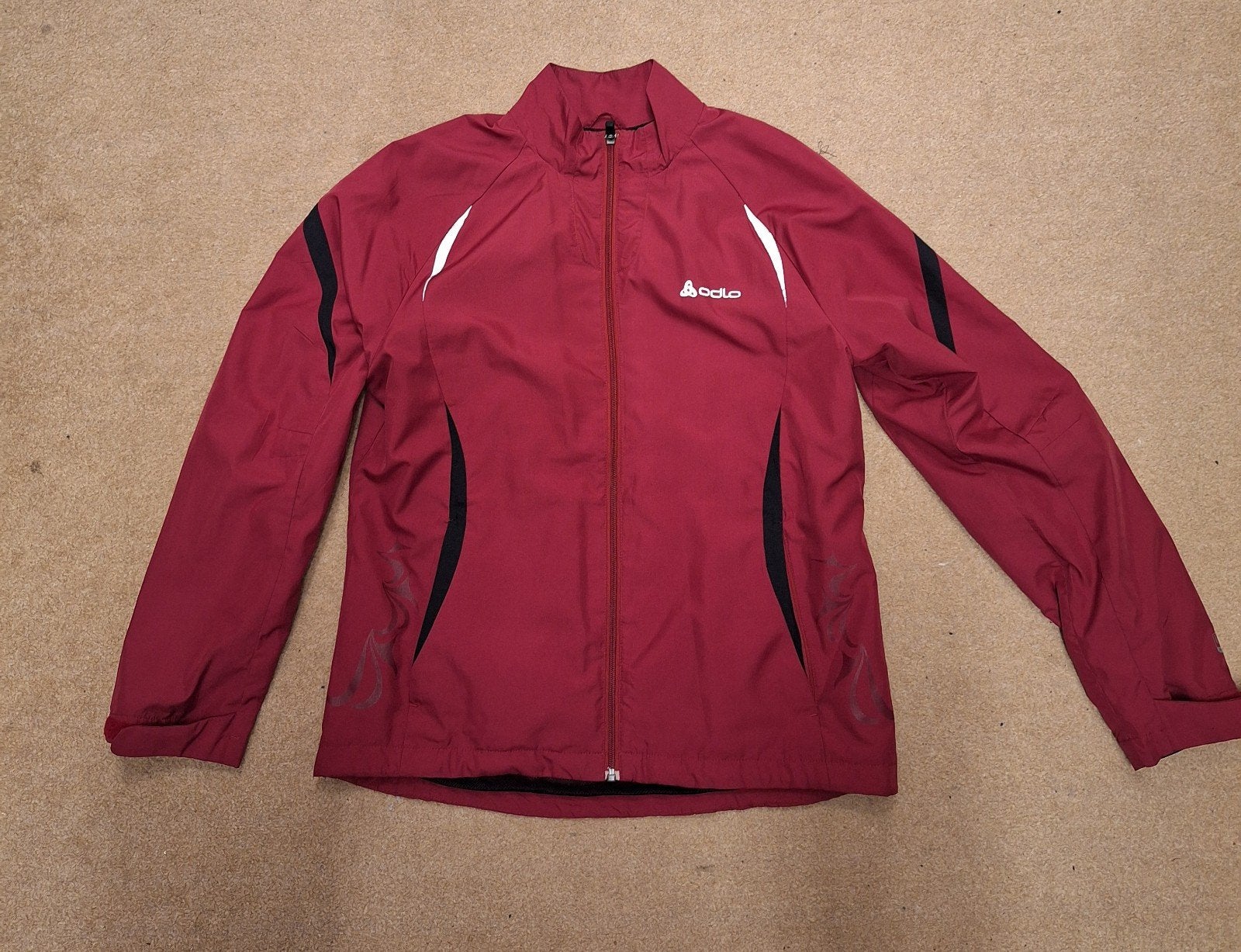 Odlo hardloopjack maat L, Kleding | Dames, Ophalen of Verzenden, Zo goed als nieuw, Rood, Hardlopen of Fietsen