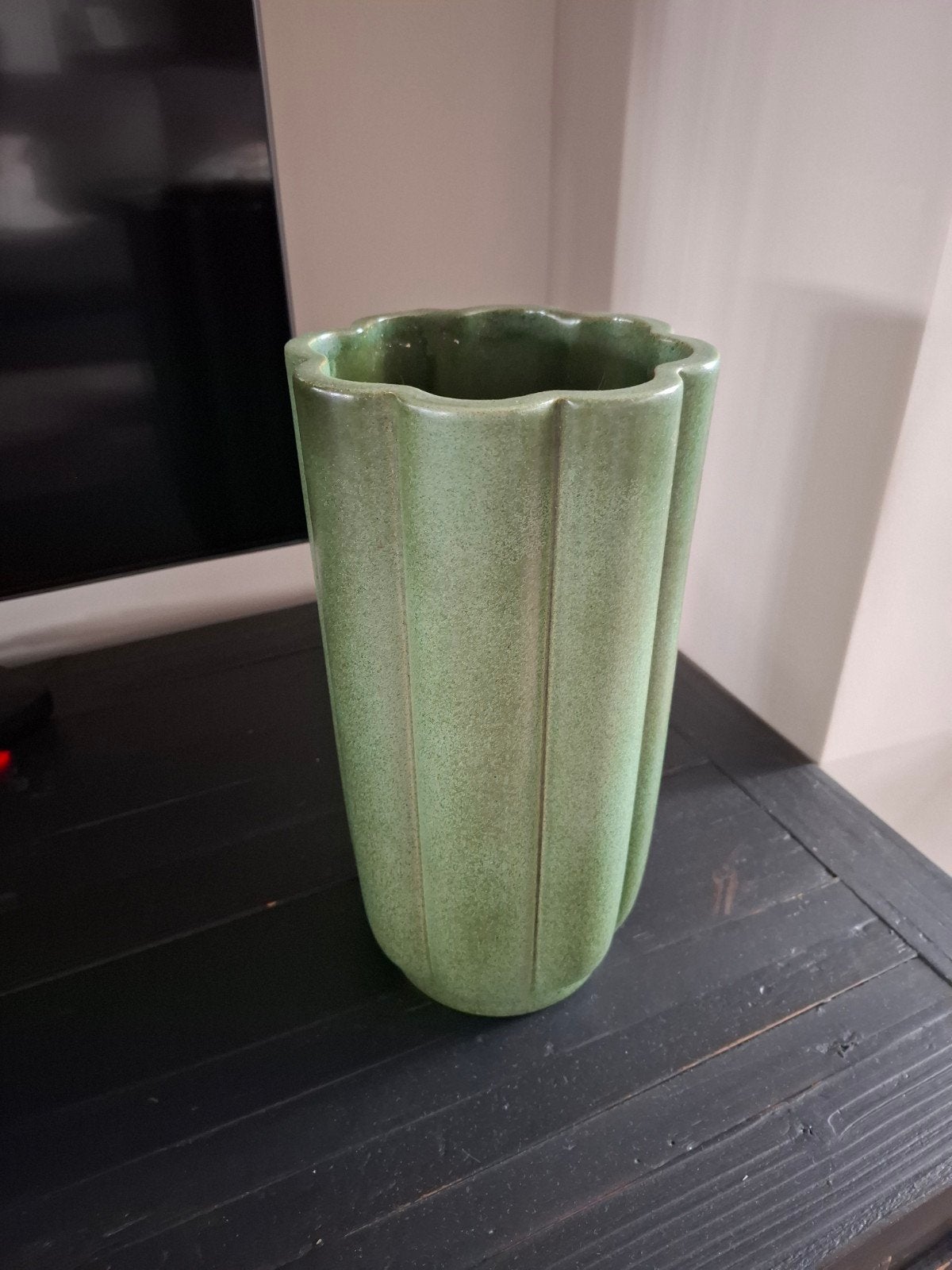 Intratuin bloempot Sterre groen, 31 cm, Ophalen of Verzenden, Zo goed als nieuw, Steen/keramiek