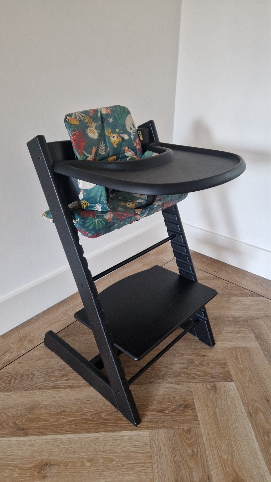 Stokke Tripp Trapp kinderstoel met eetblad en kussen Ukje, Ophalen, Gebruikt, Meegroeistoel, Afneembaar eetblad