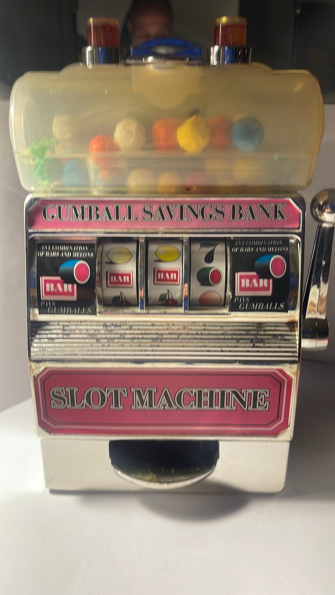 Gumball Savings Bank fruitautomaat-spaarpot, Verzamelen, Verzenden, Gebruikt
