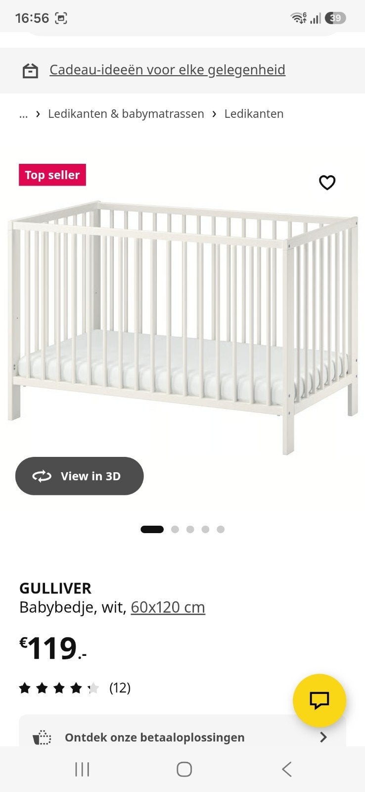 IKEA Ledikant met lichte gebruikerssporen, Kinderen en Baby's, Ophalen, Gebruikt, Ledikant