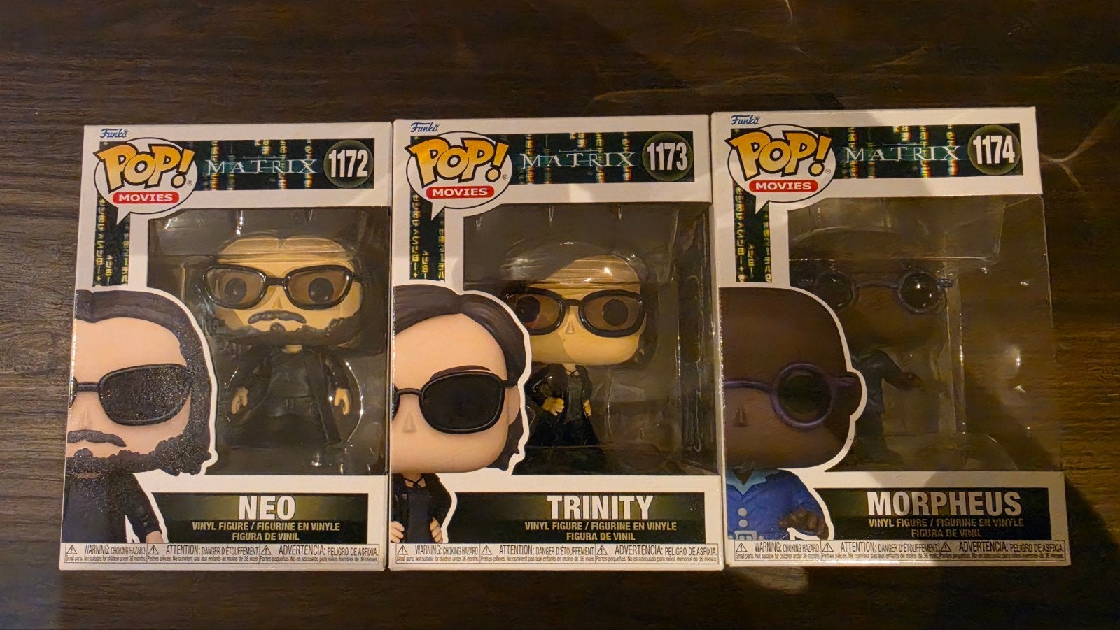 Leuke lot The Matrix Funko Pop: Neo, Trinity, Morpheus, Ophalen of Verzenden, Nieuw