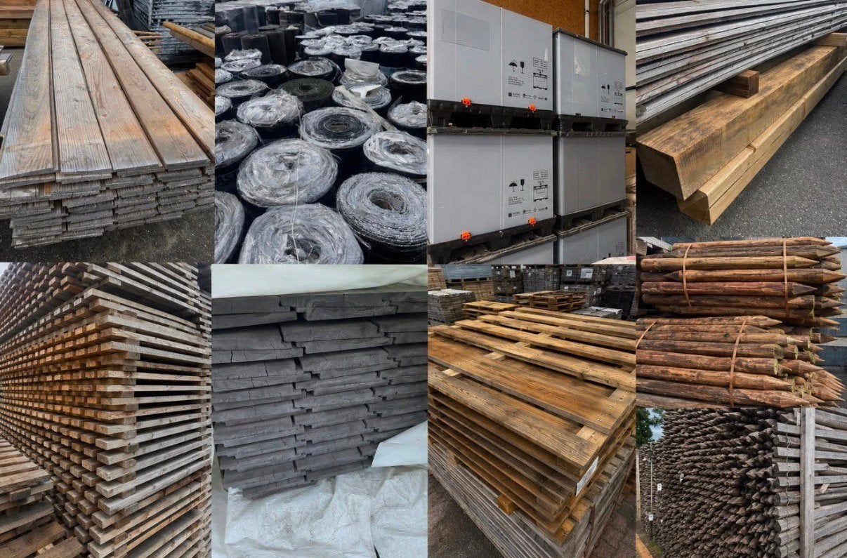 Diverse soorten en maten hout en dakleer, Tuin en Terras, Ophalen, Zo goed als nieuw, Hout