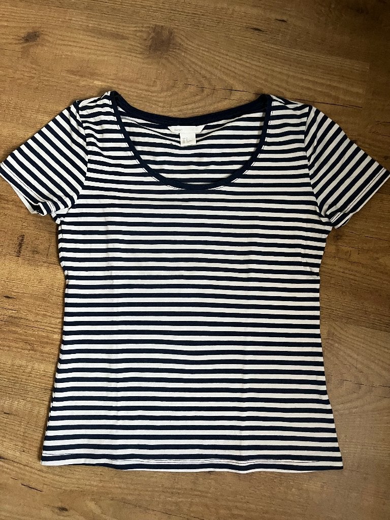 H&M basis streep shirt, Kleding | Dames, T-shirts, H&M, Blauw, Ophalen of Verzenden, Zo goed als nieuw
