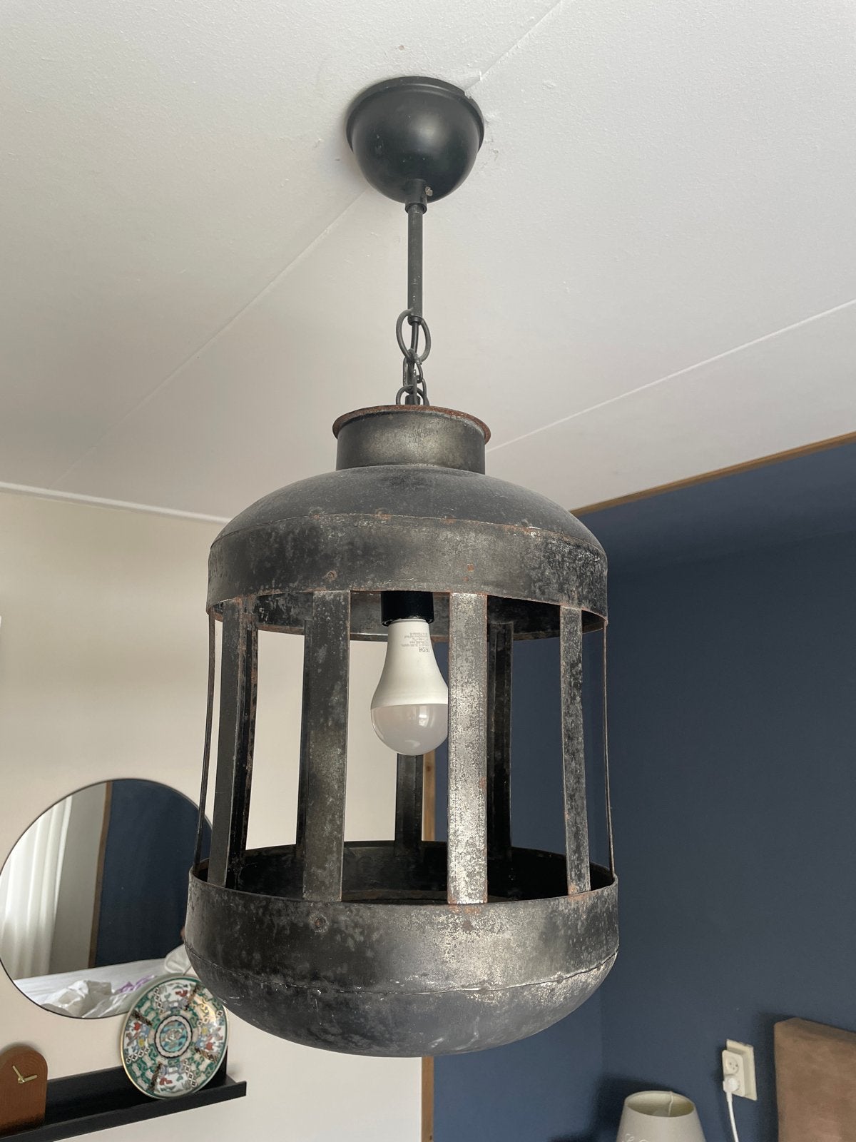 hanglamp - Metaal - sobere look, Huis en Inrichting, Ophalen, Gebruikt, Metaal, E27 (groot)