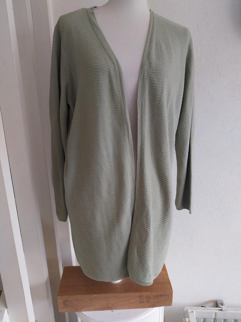 Lichtgroen ribbel vest, maat L Jacqueline de Yong, Maat 42/44 (L), Ophalen of Verzenden, Zo goed als nieuw, Groen