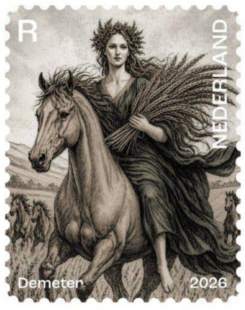 NL Crypto Stamp 5 Demeter - 2026 - ZWART, Ophalen of Verzenden, Na 1940, Postfris