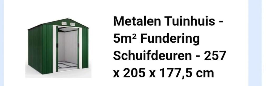 Metalen tuinhuis 5m2. Zelf afbreken., Tuin en Terras, Ophalen, Metaal, Minder dan 250 cm, Zonder ramen