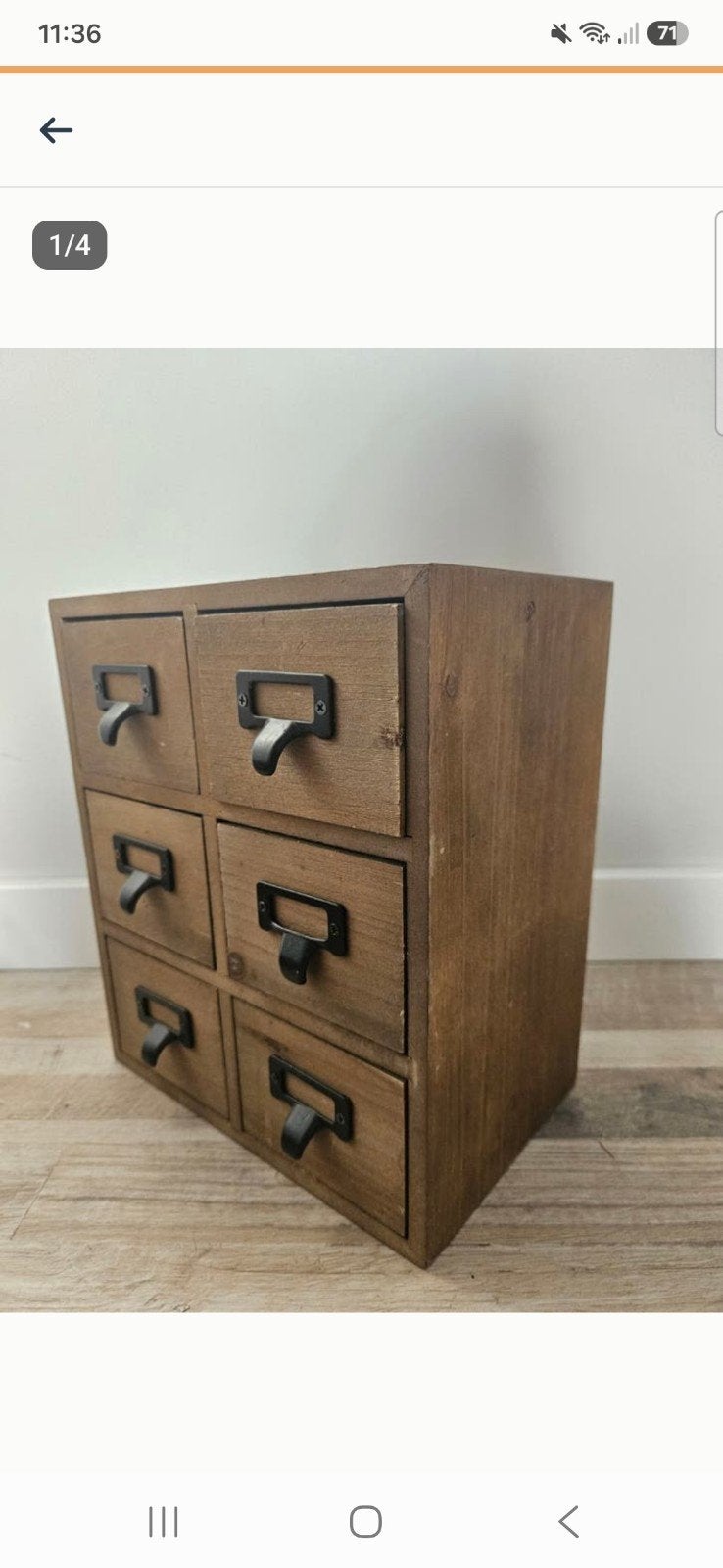 Houten kastje met 6 laden - Vintage stijl, Minder dan 50 cm, Gebruikt, 5 laden of meer, Vintage, Industrieel