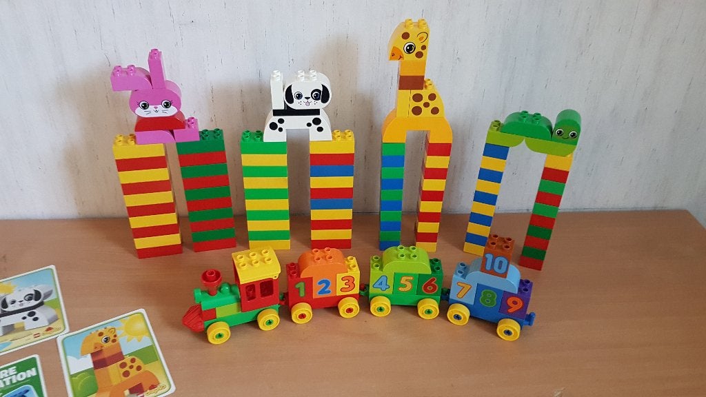 duplo blokken getalen trein 7 blok dieren raket, Ophalen of Verzenden, Zo goed als nieuw, Duplo