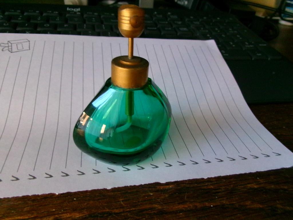 vintage groen glazen  Parfum verstuiver, Verzamelen, Parfumverzamelingen, Verzenden, Zo goed als nieuw, Miniatuur