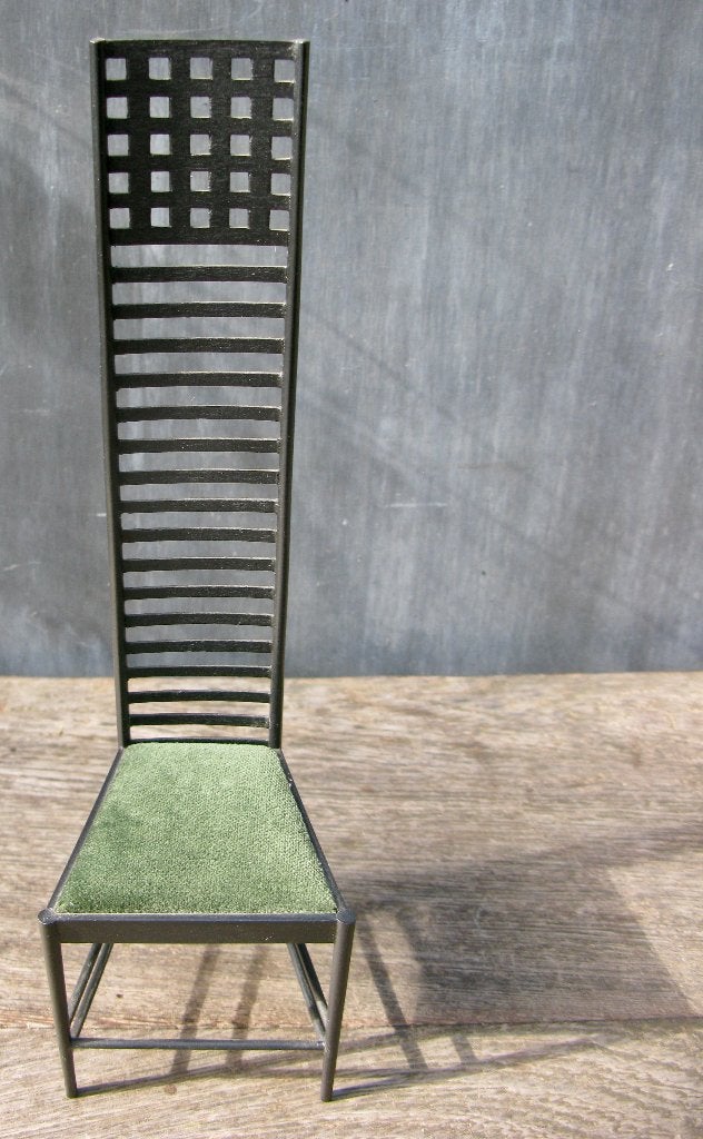 VITRA MINIATUUR STOEL "HILL HOUSE I" + BOEK MACKINTOSH, Ophalen of Verzenden, Object, Gemerkt