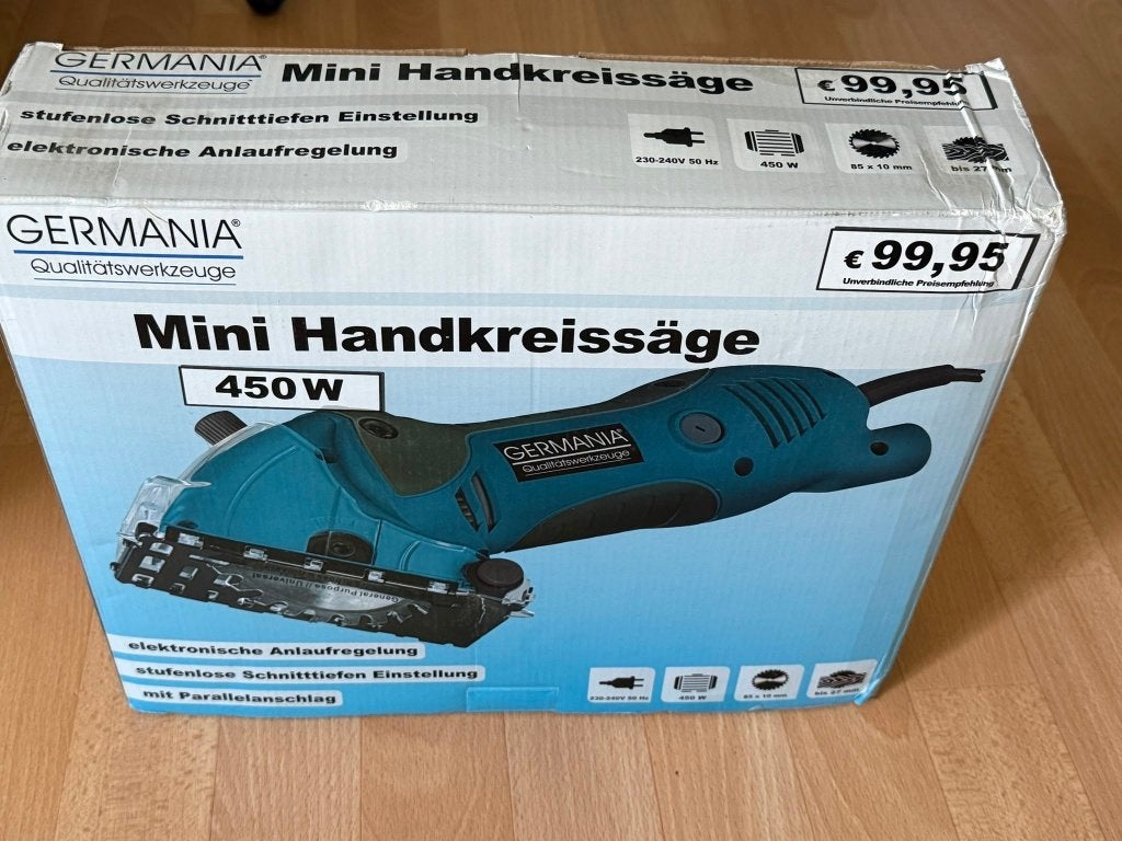mini cirkelzaag met hulpstuk, Doe-het-zelf en Verbouw, Gereedschap | Zaagmachines, Minder dan 30 mm, Cirkelzaag, Nieuw, Minder dan 600 watt