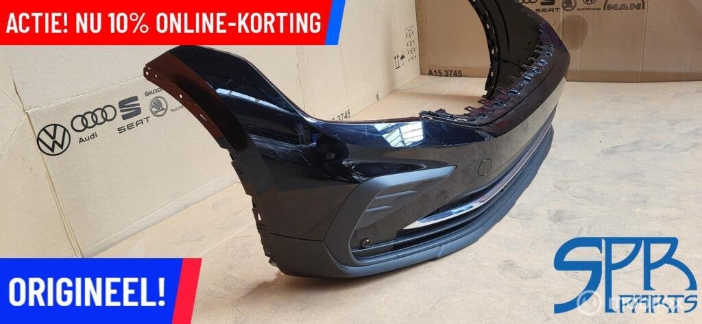 VW TIGUAN 5NA FACELIFT LC9X Voorbumper KRAS 2020-2024 CHROOM, Gebruikt, Ophalen of Verzenden, Bumper, Volkswagen
