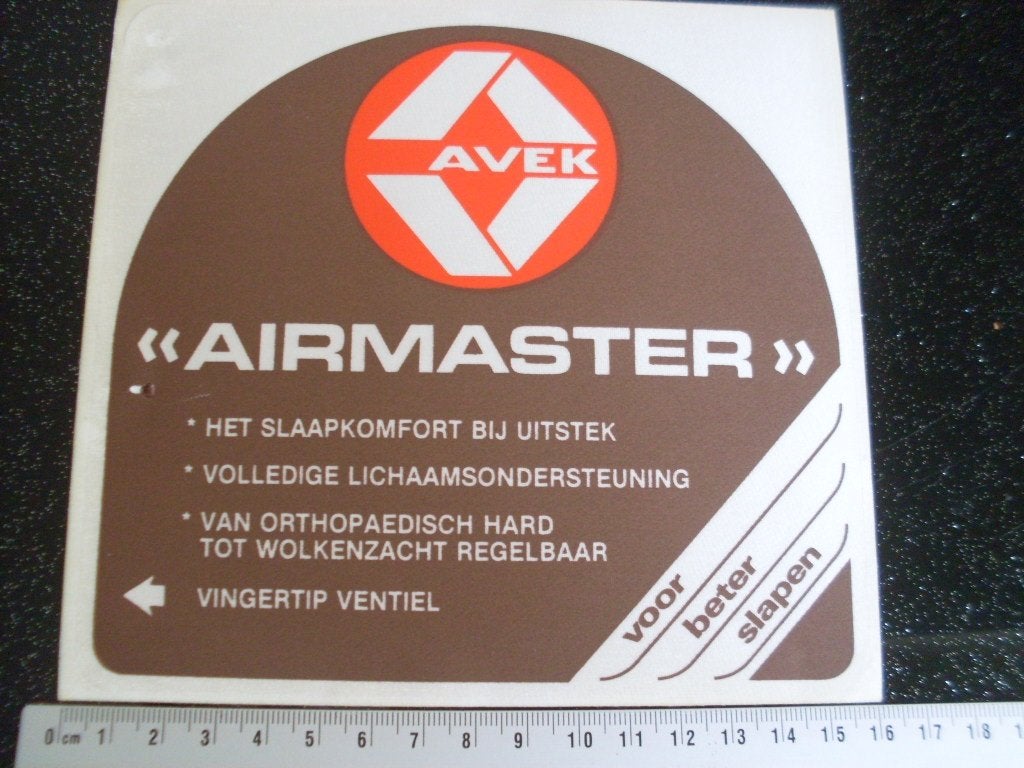 sticker avek logo airmaster voor beter slapen matrassen, Verzenden, Zo goed als nieuw, Merk
