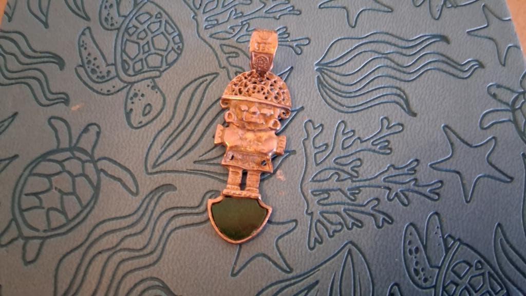 Zilveren Maya Hanger - 4 cm, Gebruikt, Overige voorstellingen, Verzenden, Zilver