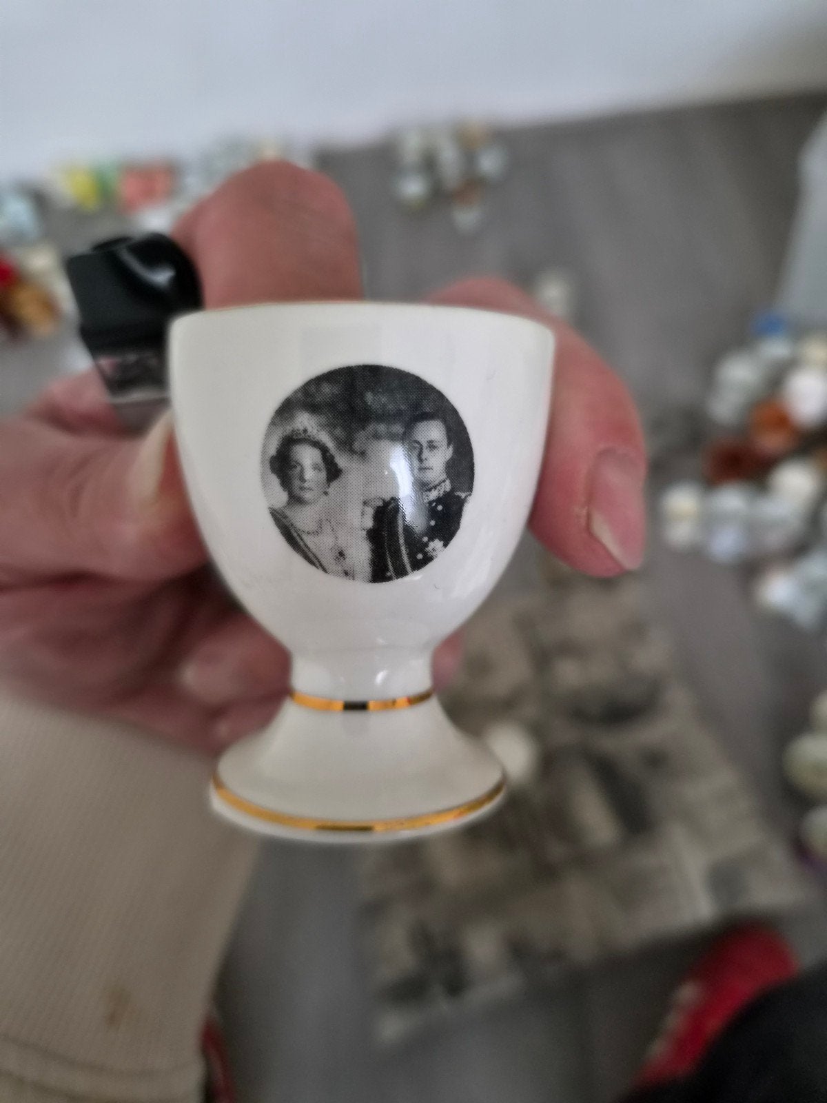 Eierdop Huwelijk Juliana & Bernhard 1937 - Frika Porselein, Ophalen of Verzenden, Zo goed als nieuw, Nederland, Servies