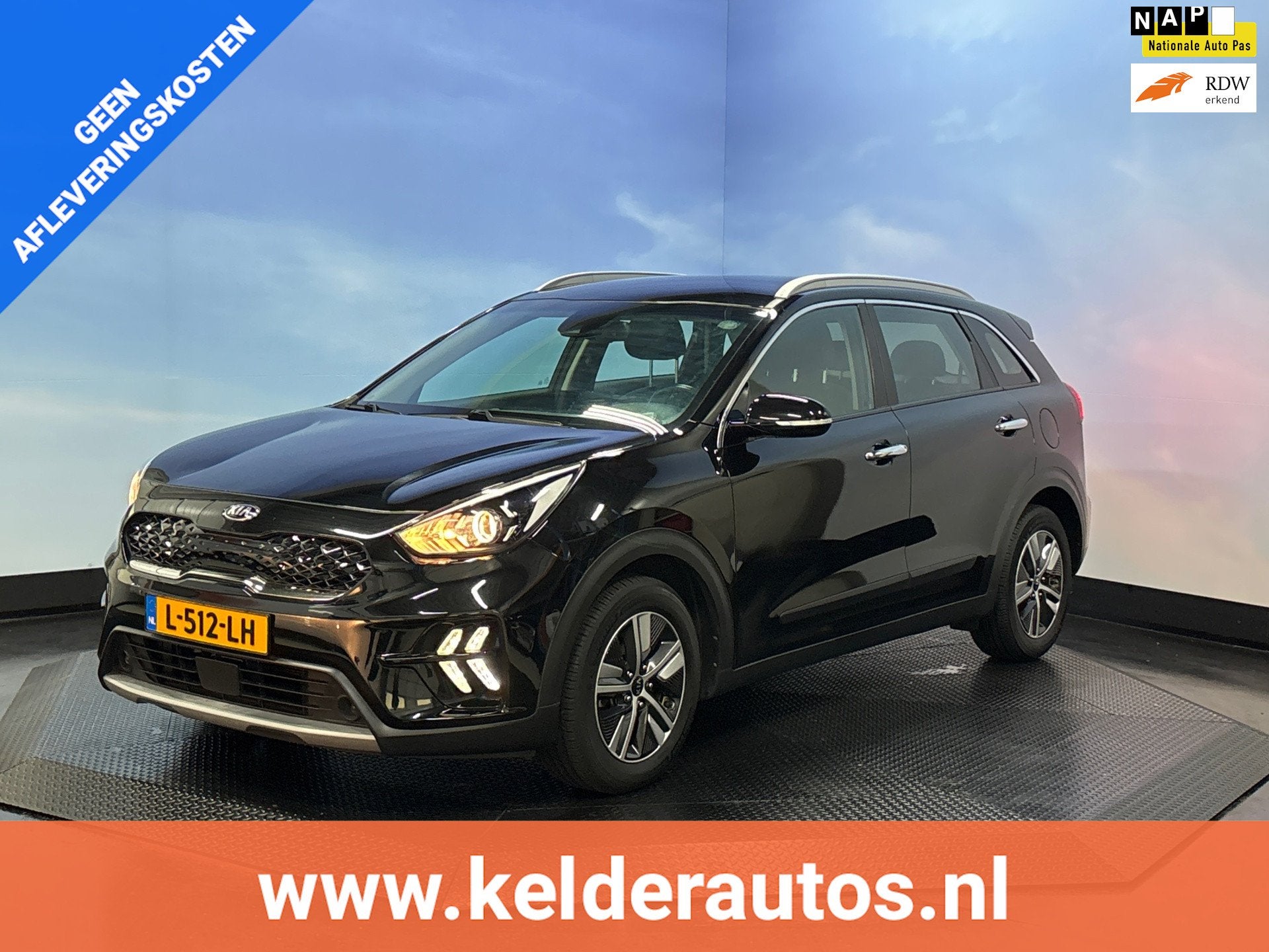 Kia Niro 1.6 GDi Hybrid DynamicLine Carplay, Automatische klimaatregeling, Gebruikt, Leder en Stof, Zwart