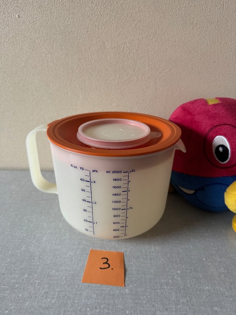 I.Z.G.S. mix en meet mixkom - maatkan van TUPPERWARE ( 3 ), Gebruikt, Beker of Kan, Oranje, Ophalen of Verzenden