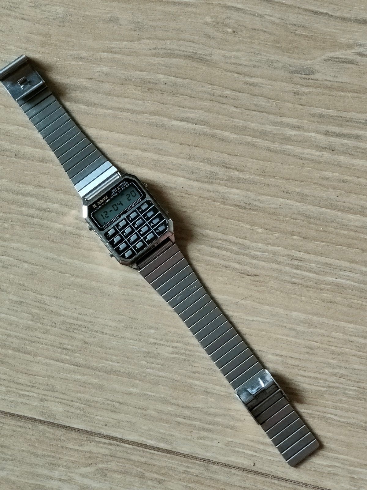vintage Digimex LCD Quartz calculator horloge. Jaren 80., Overige merken, Staal, Met bandje, Polshorloge