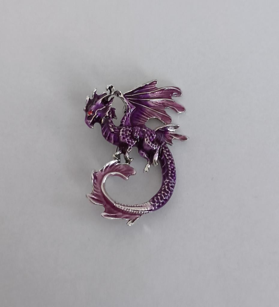 Draak broche, Sieraden, Tassen en Uiterlijk, Broches, Nieuw, Overige materialen, Overige kleuren, 4 tot 7 cm, Ophalen of Verzenden