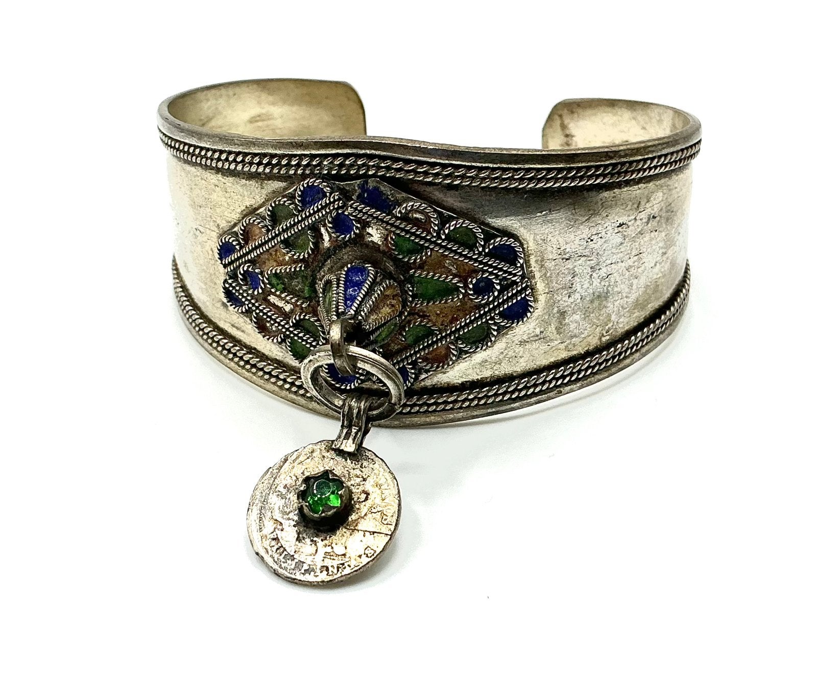 Vintage armband Berber armband zilver munt emaille Kabyle, Sieraden, Tassen en Uiterlijk, Verzenden, Zilver, Armband