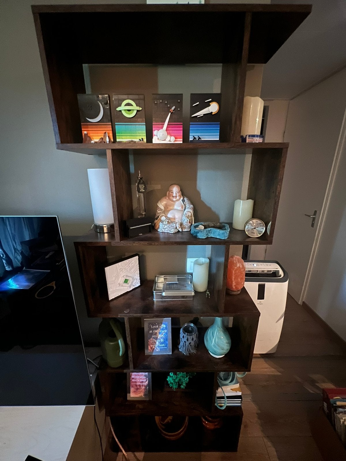 MIRA Home kubus boekenkast vintage bruin 190 cm, Ophalen, Vintage, 50 tot 100 cm, Zo goed als nieuw