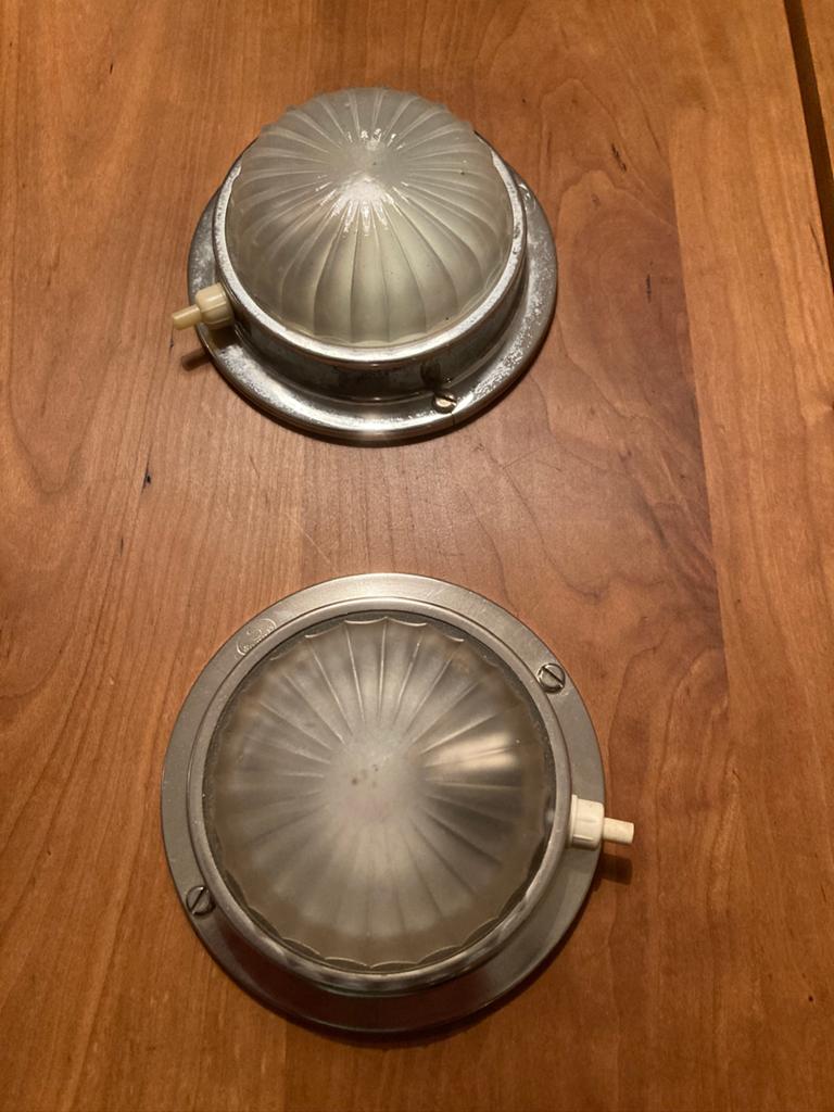 Twee Spitfire lampjes 12cm Chrome, Watersport en Boten, Ophalen of Verzenden, Gebruikt, Binnenverlichting