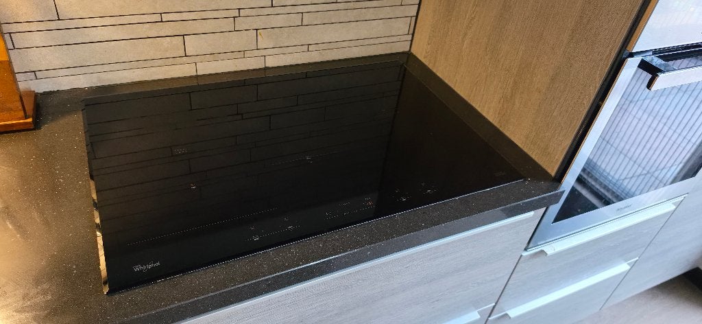Whirlpool inductiekookplaat 80cm breed, Ophalen, Gebruikt, 4 kookzones, Inbouw