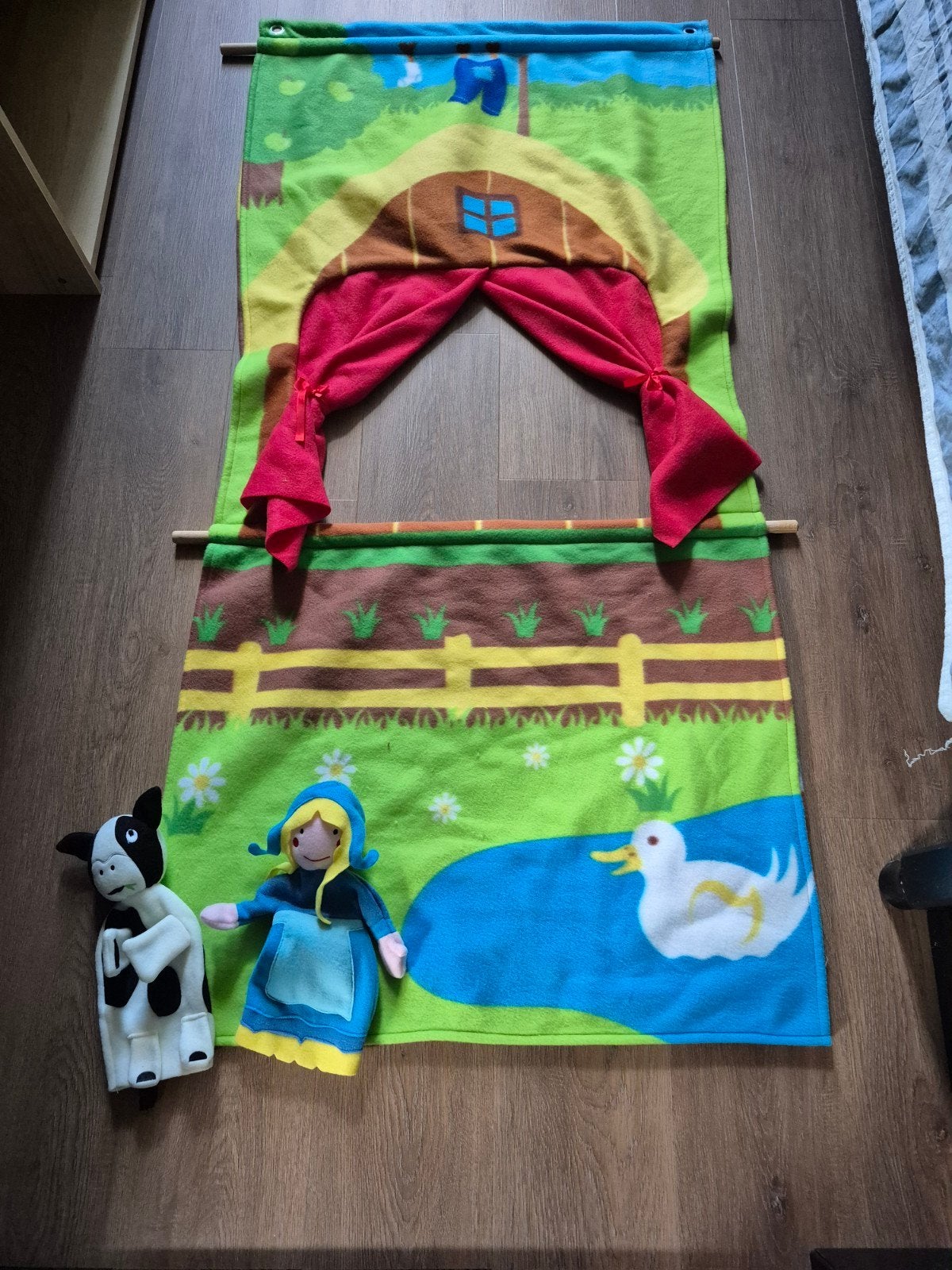 Poppenkast met handpoppen: boerderijthema, Kinderen en Baby's, Hema, Nieuw, Ophalen of Verzenden, Meerkleurig