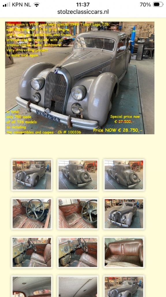 Te koop gevraagd Talbot Lago verlichting, Ophalen, Gebruikt