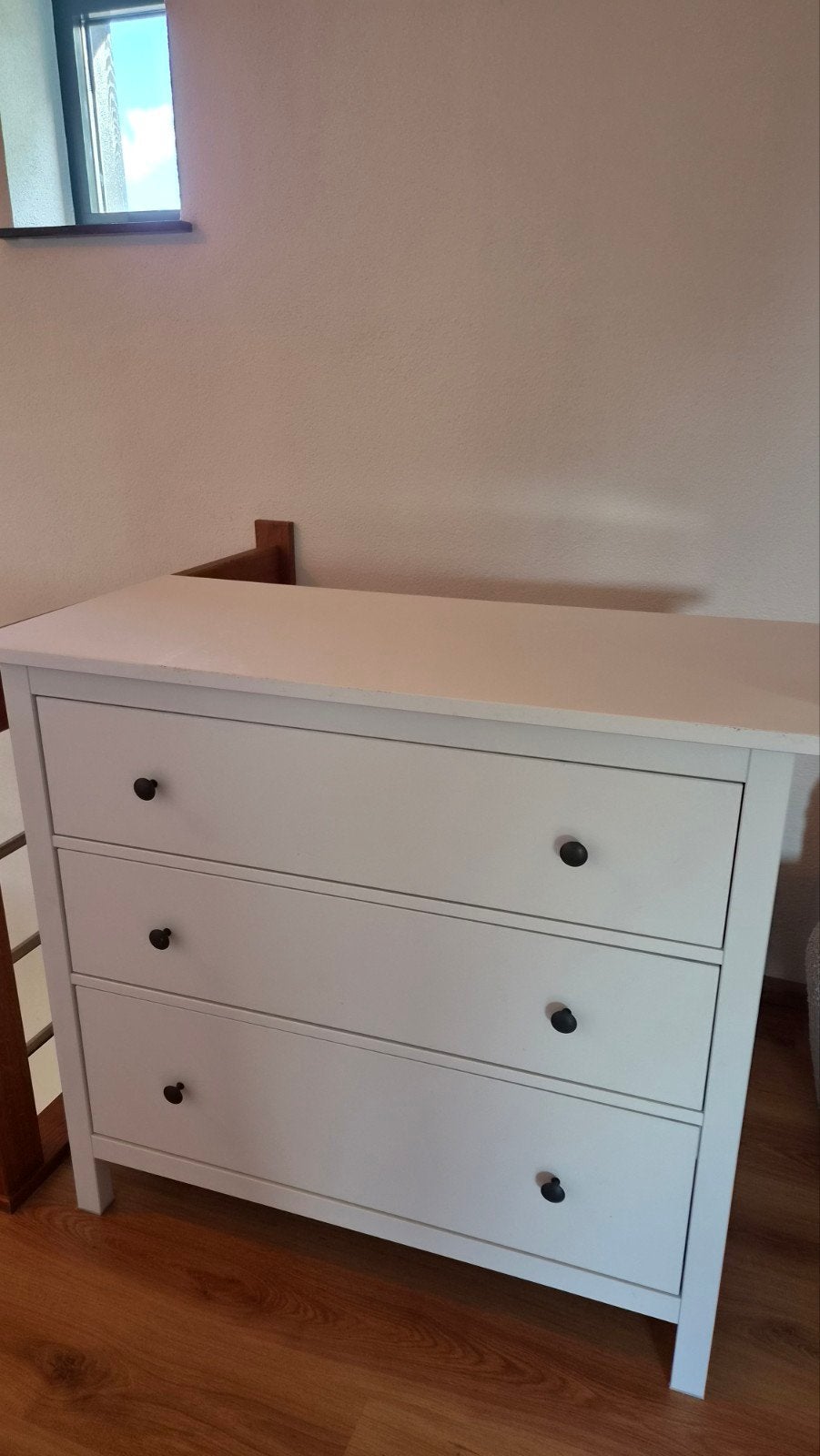 Ikea Hemnes Kastje/Commode met 3 lades - Wit, Ophalen, Gebruikt, 50 tot 70 cm, 100 cm of meer