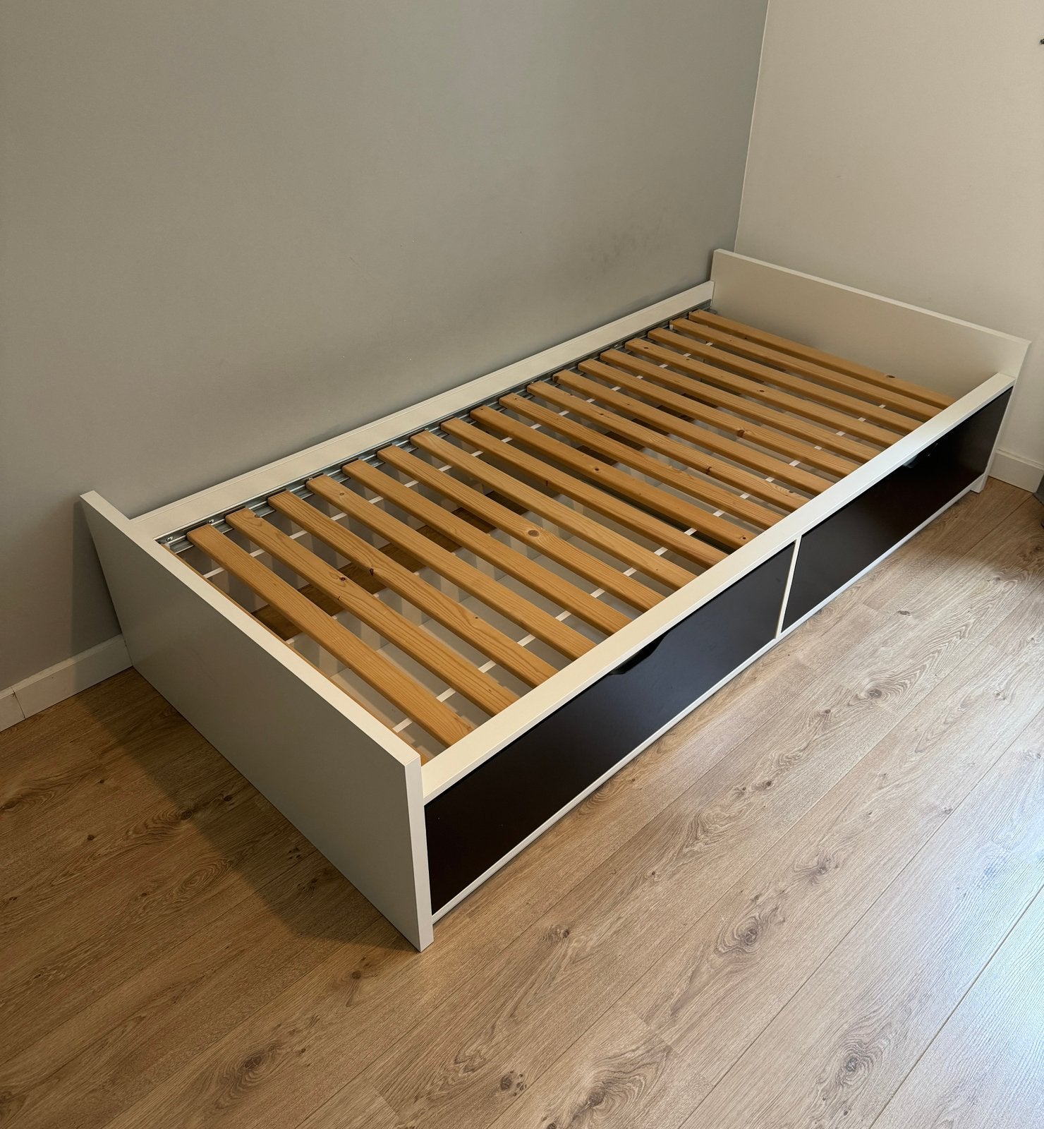 Mooi 1 persoonsbed met lade., Ophalen, 90 cm, Eenpersoons, Wit